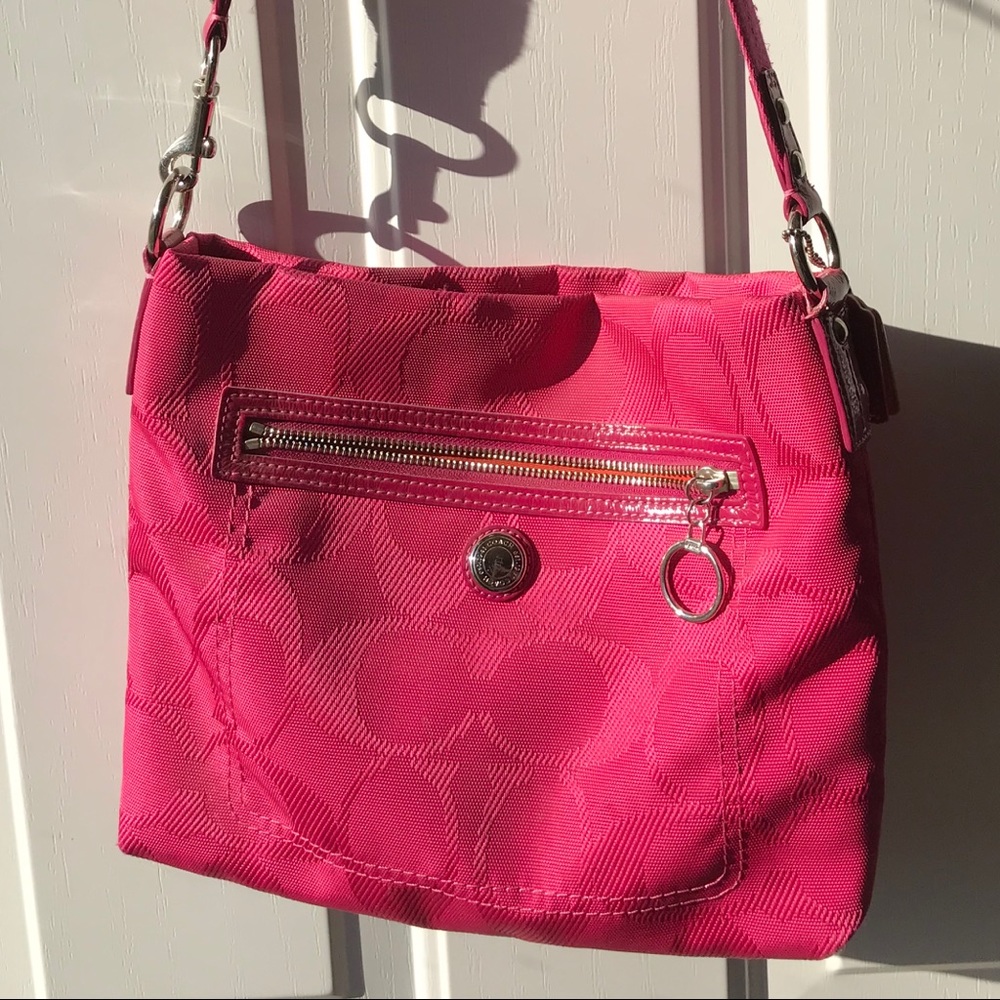 Pink Coach crossbody purse